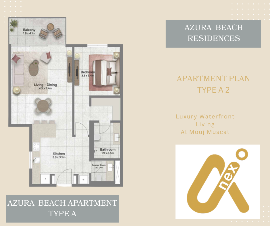 Apartment Type A2 Azura Beach Residences | 1 Bedroom Apartment