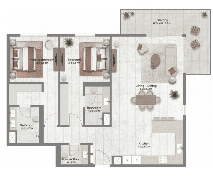 legacy-import-floor:Apartment Type B6 Layout