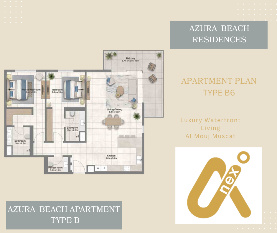 Apartment Type B6 – Azura Beach Residences | 2 Bedroom Apartment